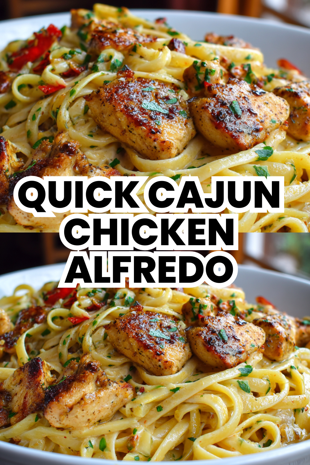 Quick Cajun Chicken Alfredo Pasta With Bell Peppers