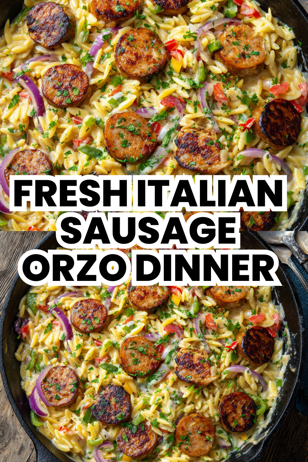 Fresh Italian Sausage Creamy Orzo Skillet Recipe