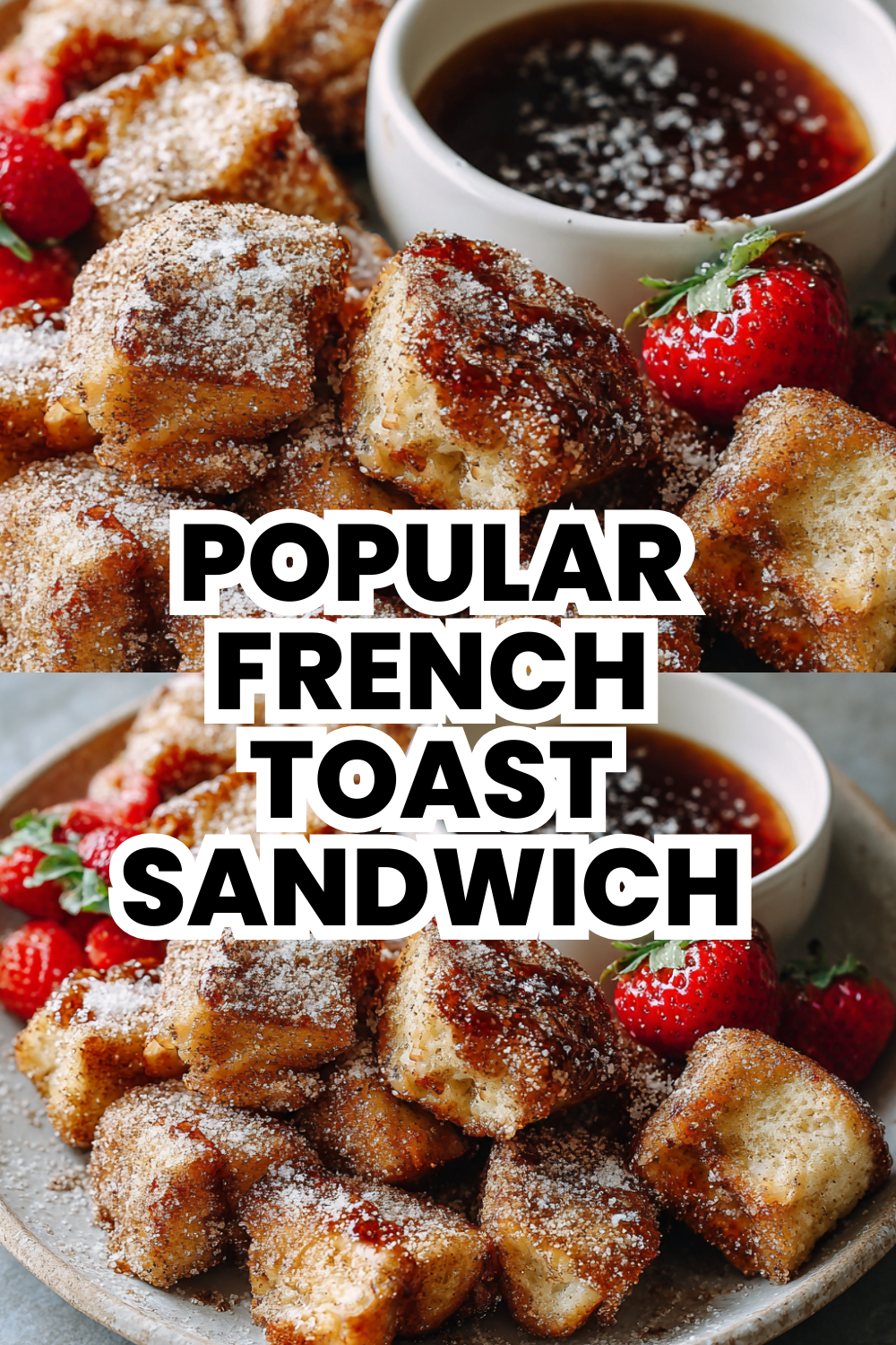 Popular French Toast Sandwich With Bacon And Maple Syrup Inside