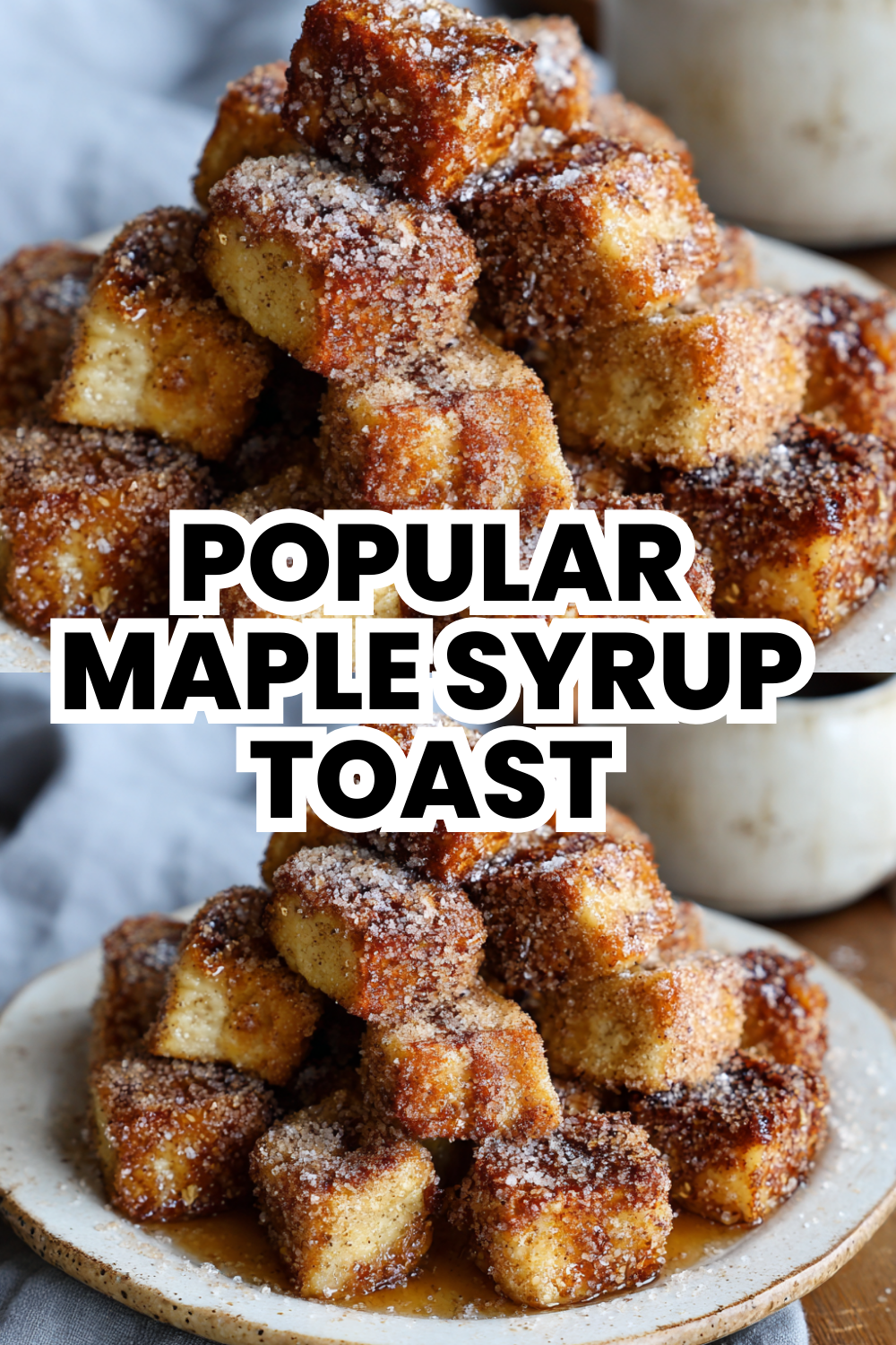 Popular Maple Syrup French Toast Drizzled Generously On Top