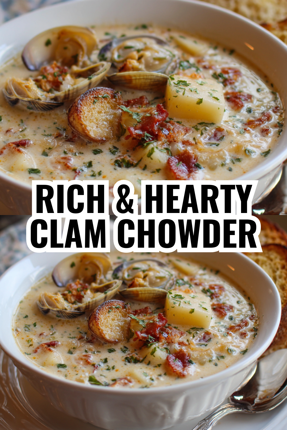 Rich & Hearty Clam Chowder — Creamy Broth Loaded With Fresh Clams
