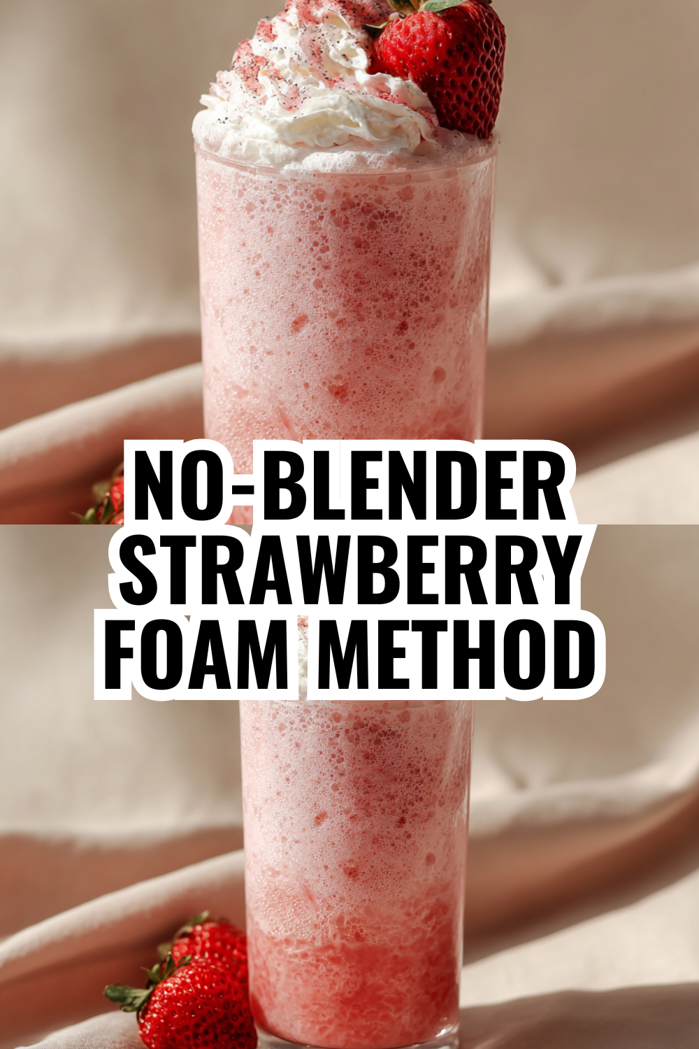 No-Blender Strawberry Foam Method Using Only Kitchen Basics