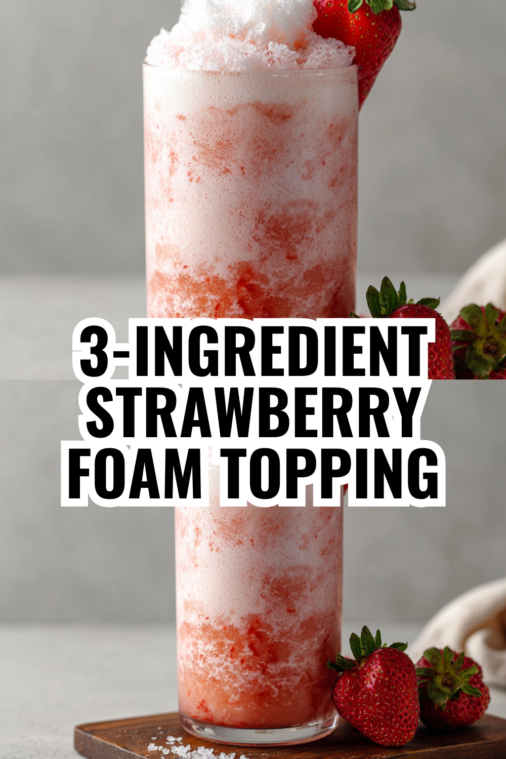 3-Ingredient Strawberry Cold Foam Topping (No Expensive Equipment Needed)