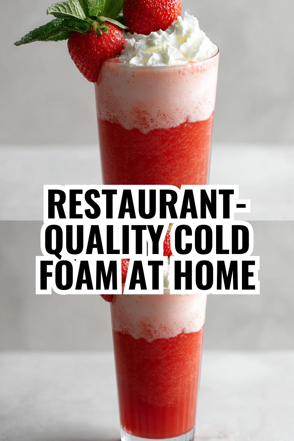 Restaurant-Quality Cold Foam at Home — Strawberry Iced Coffee Edition