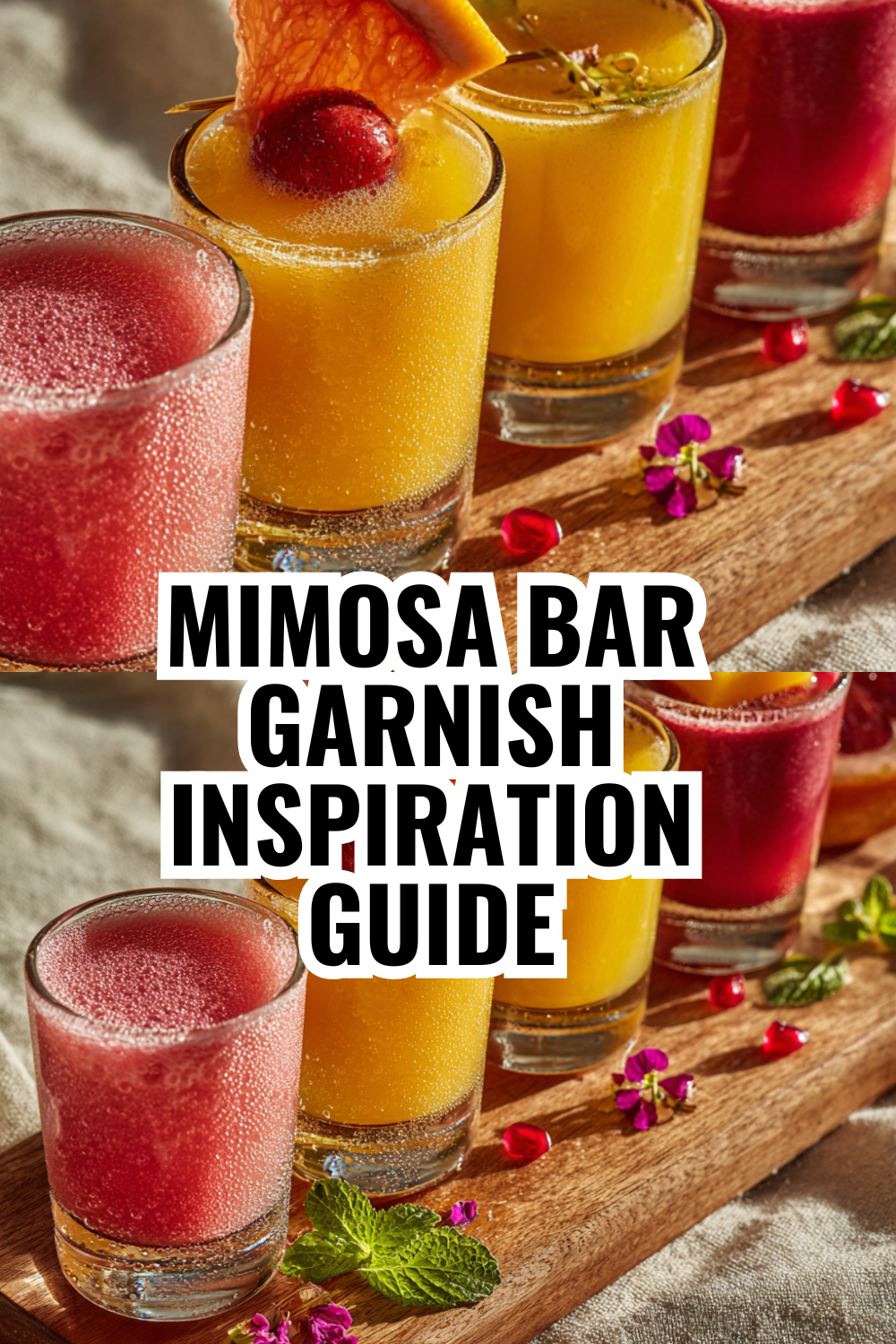Backyard Celebration Mimosa Bar With Fruit Garnish Ideas