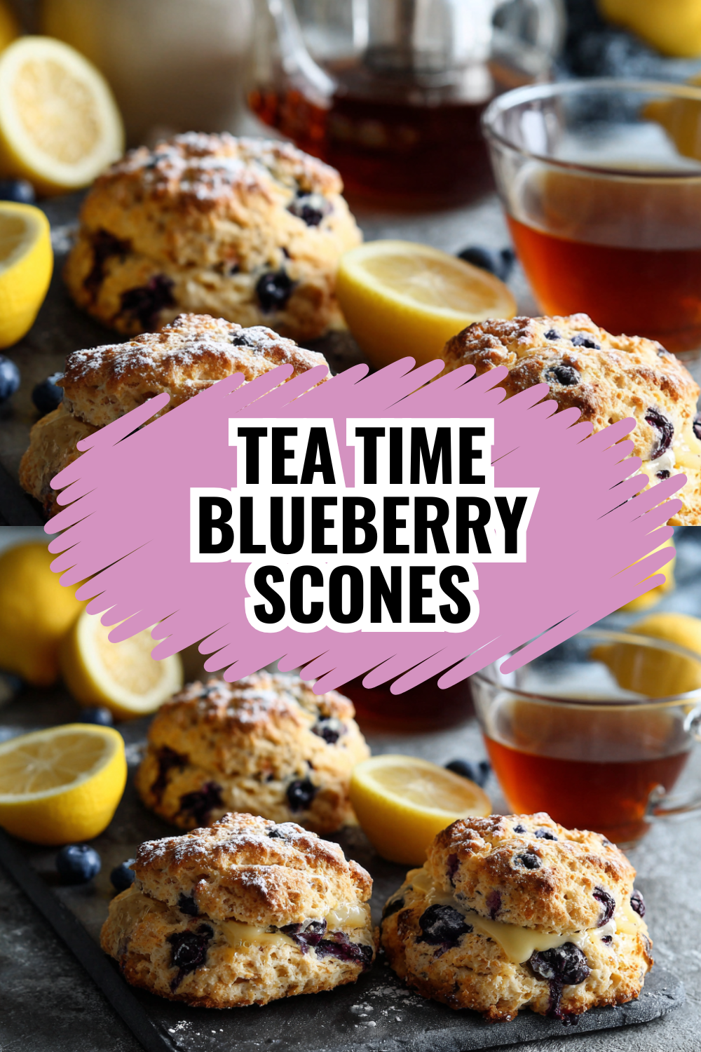 Tea Time Blueberry Scones with Fresh Lemon Zest