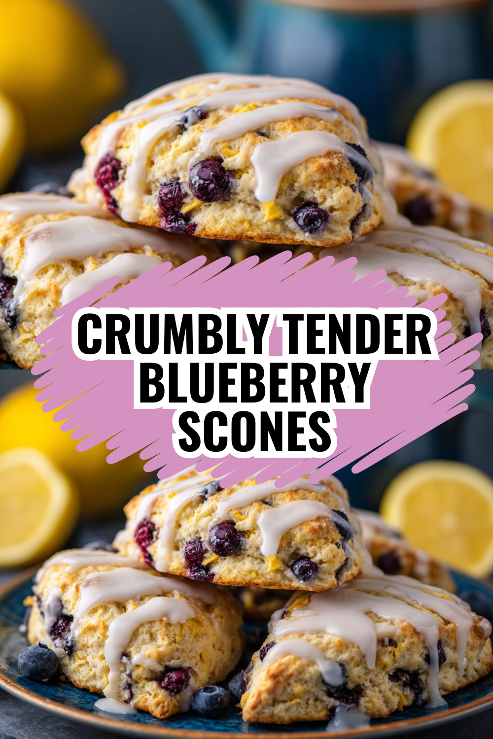 Crumbly Tender Blueberry Scones That Melt in Your Mouth