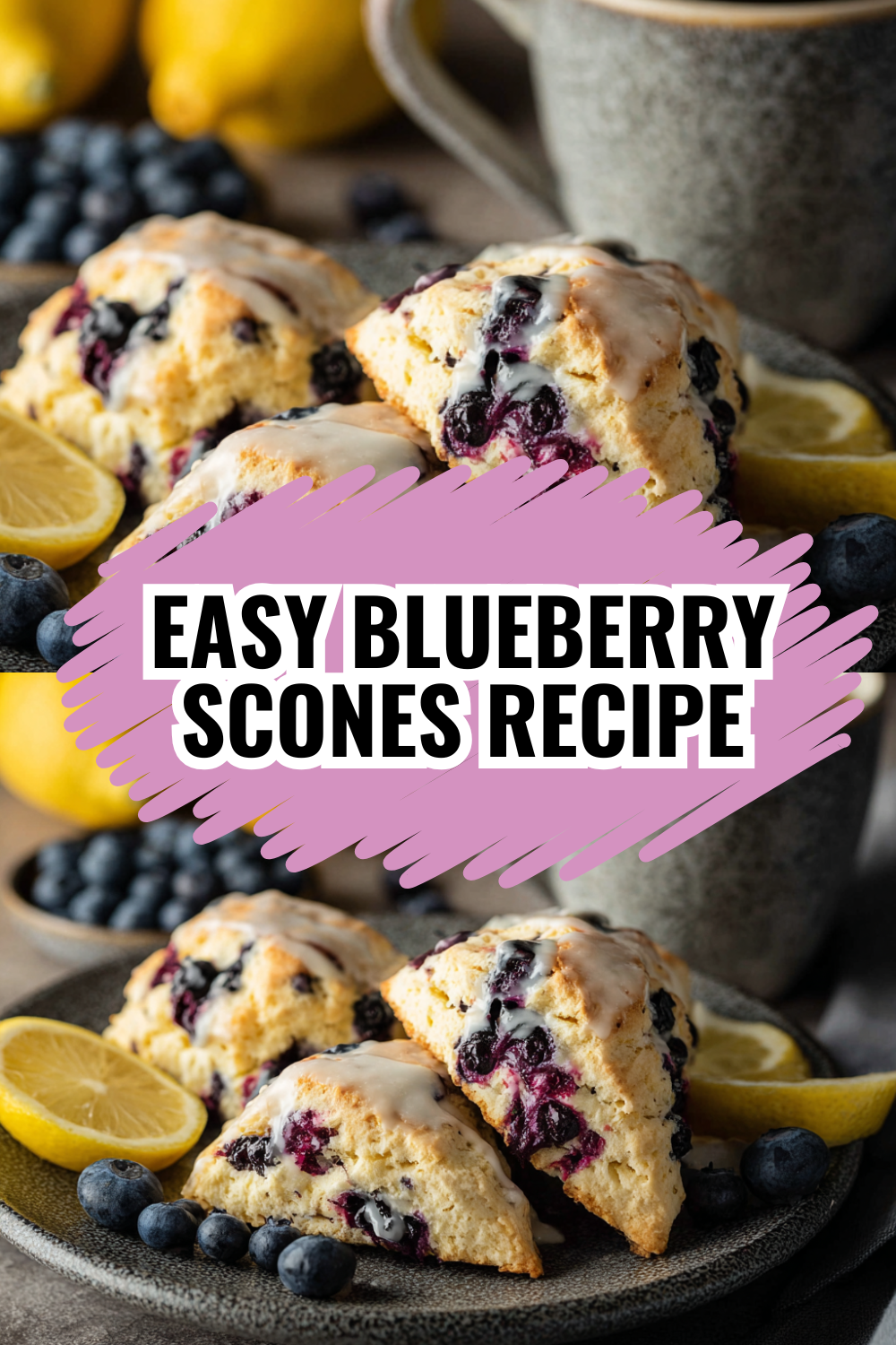 Easy Blueberry Scones with Lemon Glaze (Ready in 30 Minutes!)