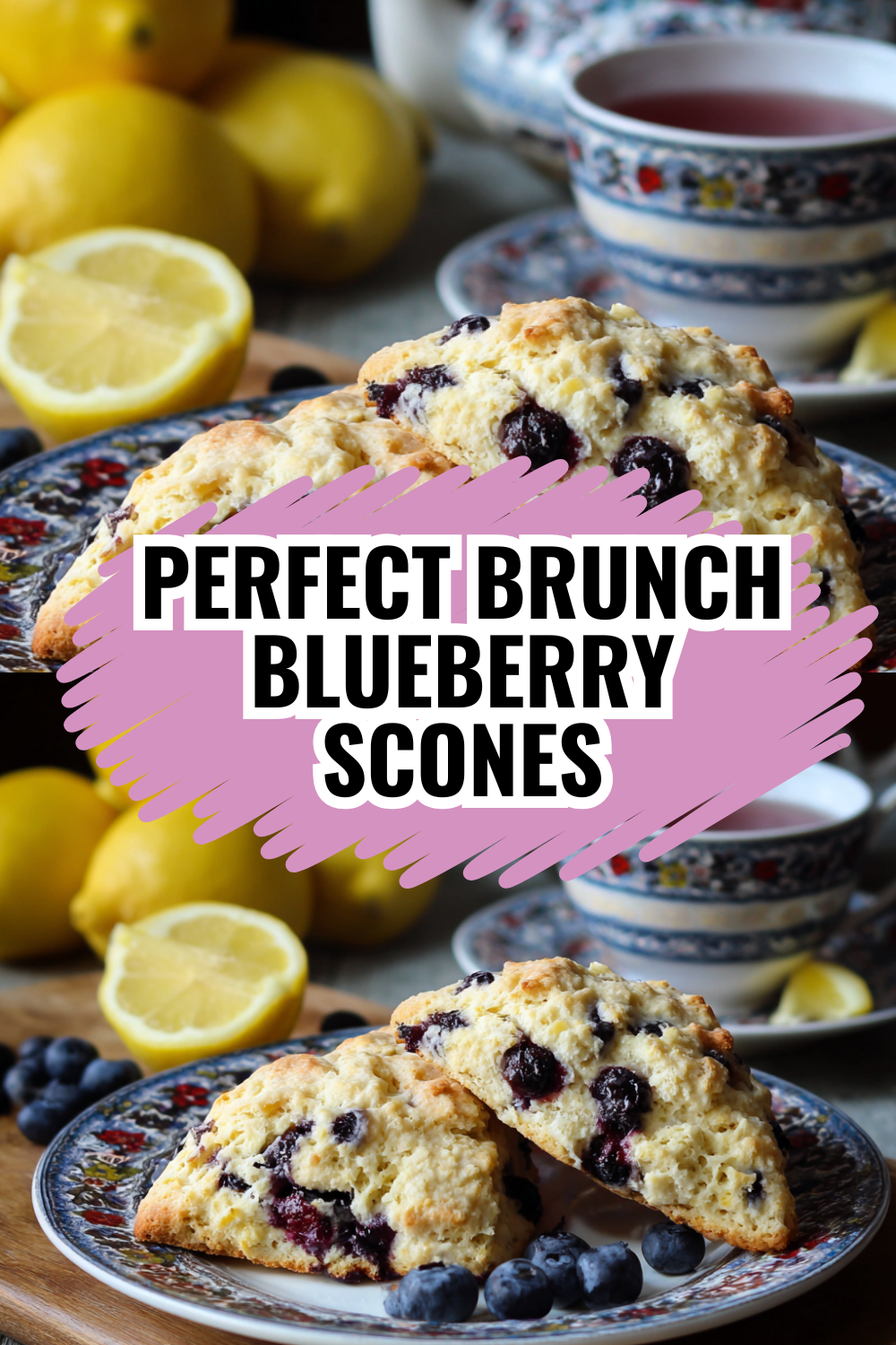 Perfect Brunch Blueberry Scones with Fresh Lemon Icing