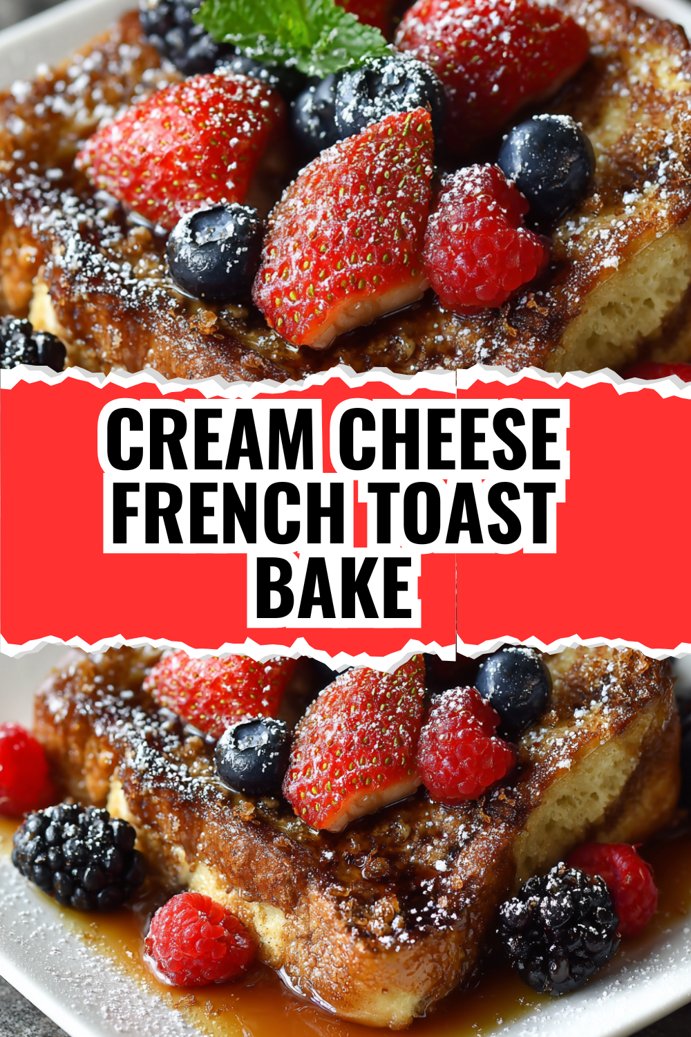 Cream Cheese French Toast Bake with Cinnamon Crumb Topping