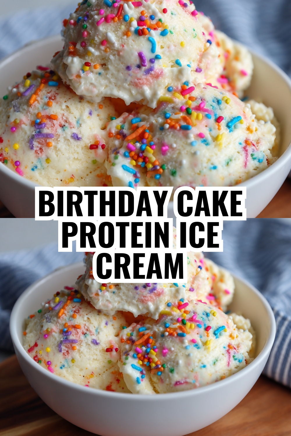 Cake Batter Protein Ice Cream in Ninja Creami — Birthday Party Dessert
