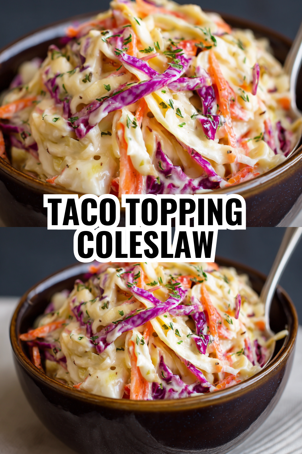 Taco Topping Coleslaw — Crunchy Fresh and Perfectly Tangy
