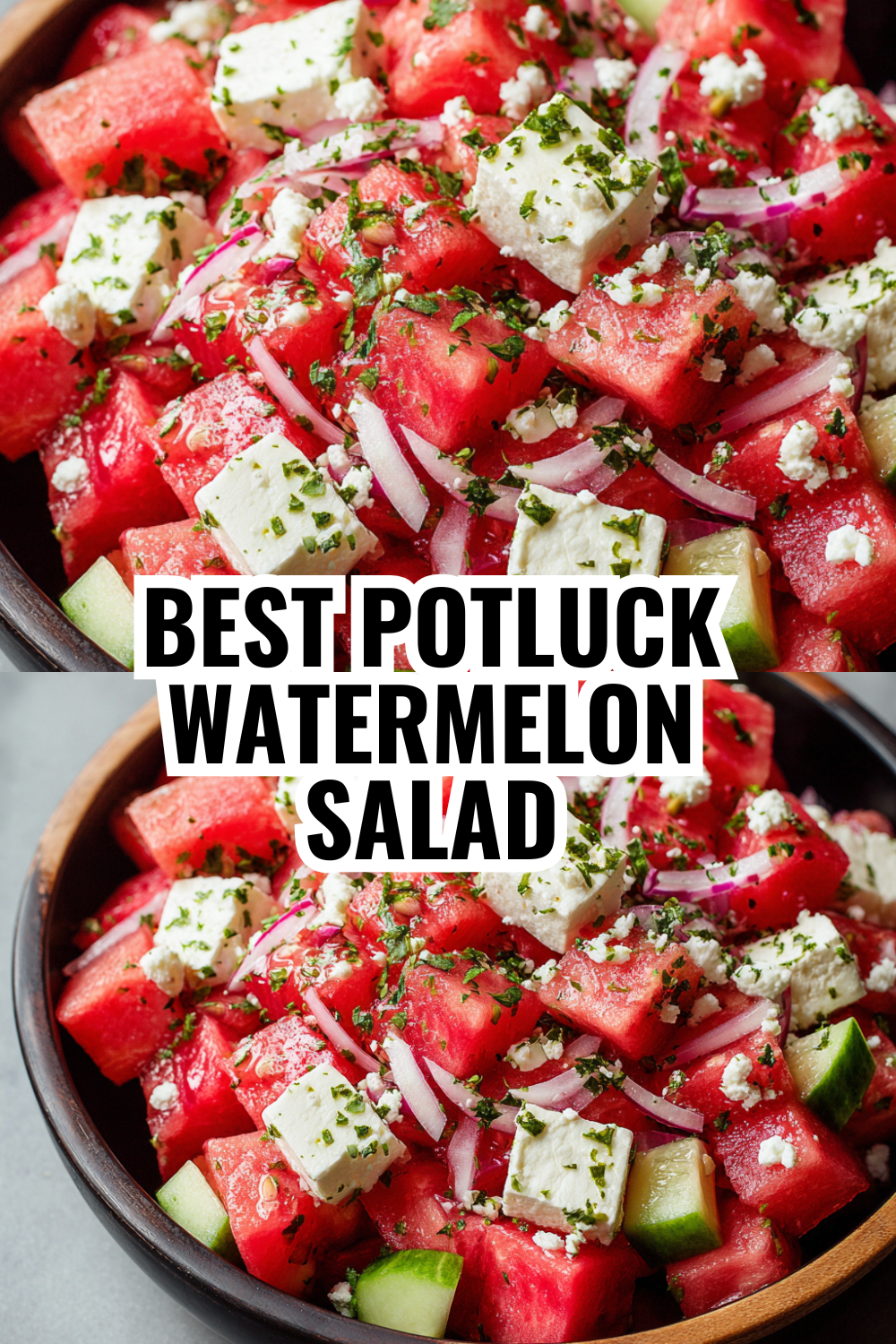 Healthy Summer Salads: Watermelon Feta with Fresh Mint and Basil