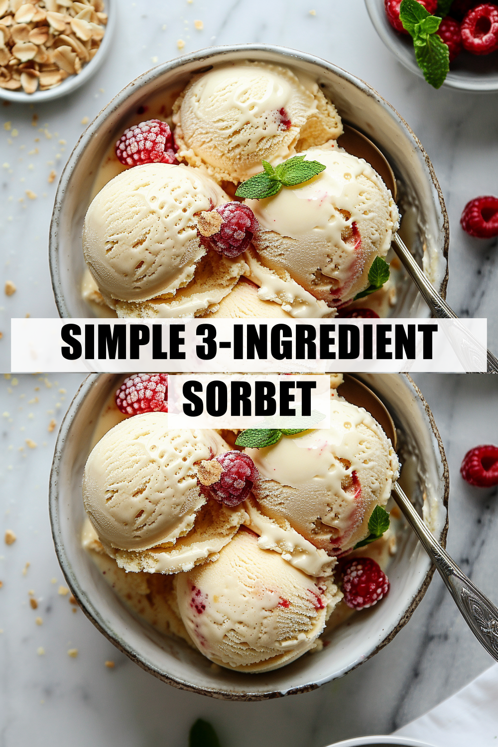 Simple No-Churn Watermelon Sorbet (Just 3 Ingredients!)