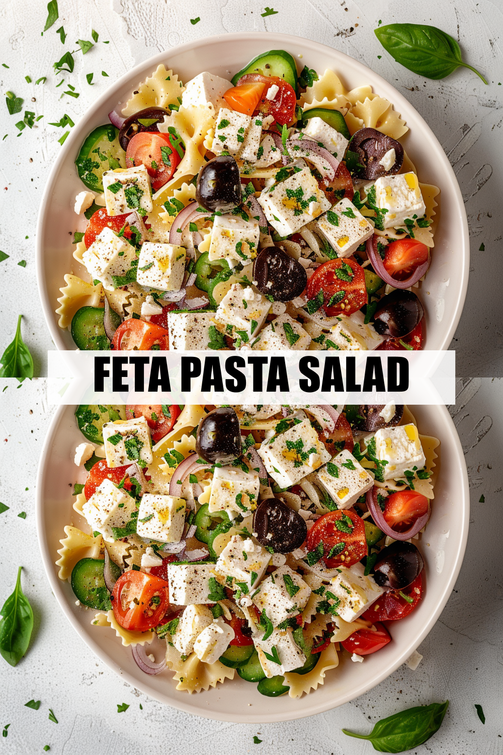 Feta Pasta Salad with Cherry Tomatoes & Italian Dressing