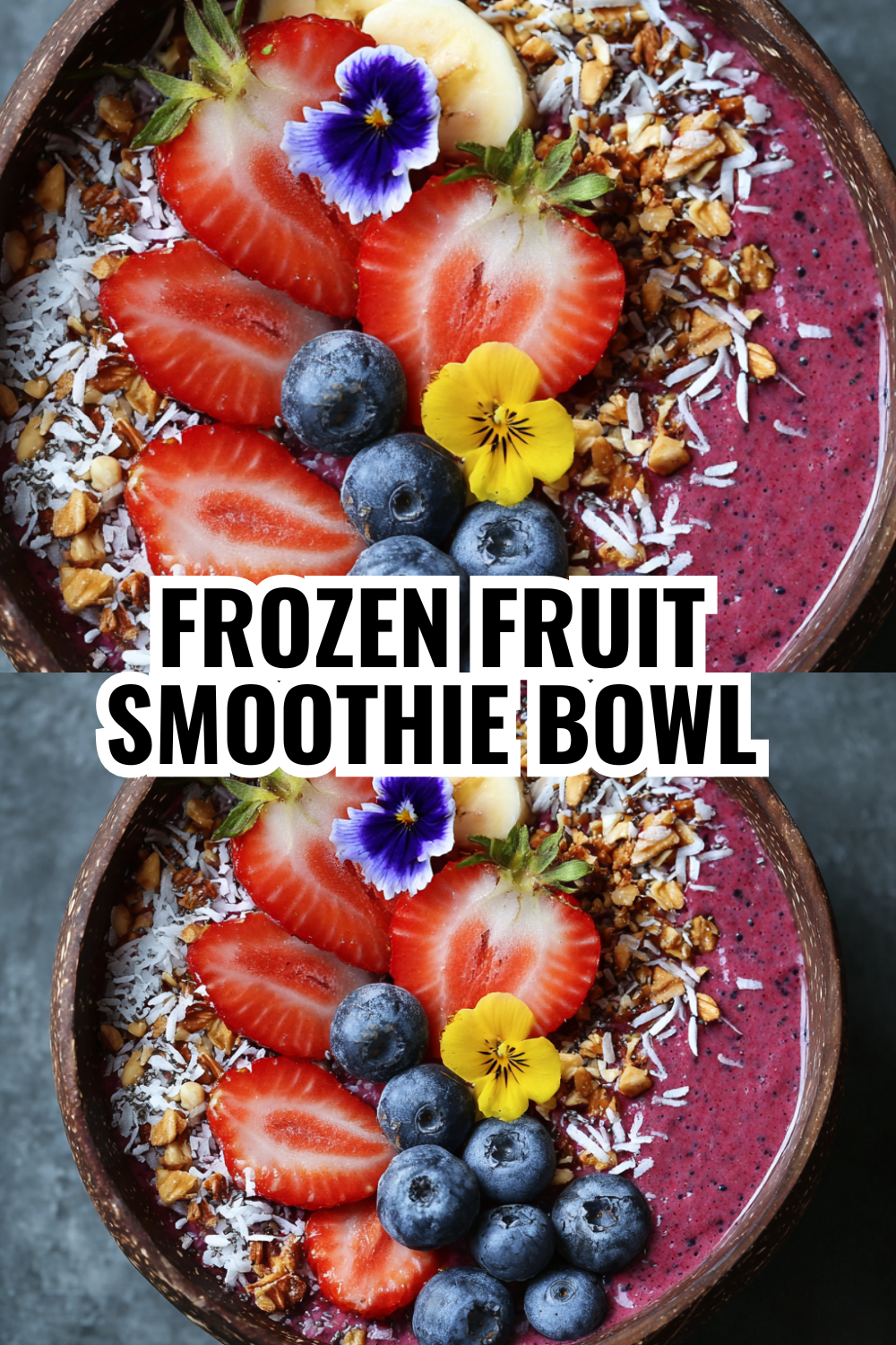 Frozen Fruit Smoothie Bowl Perfect for Hot Summer Days