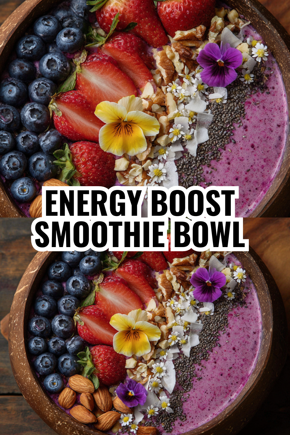 Energy Boost Smoothie Bowl With Natural Protein and Fruit