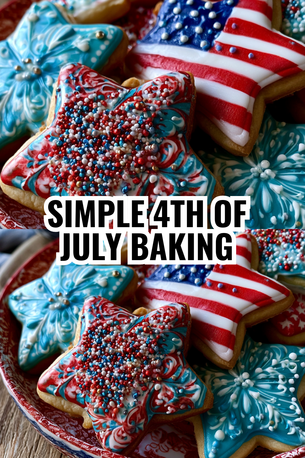 Simple 4th of July Sugar Cookies (No Royal Icing Needed!)
