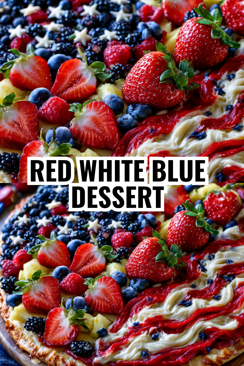 Red White and Blue Fruit Pizza — Impressive Dessert for Big Groups