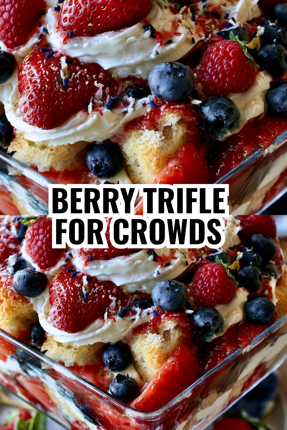American Flag Fruit Trifle — Simple Layers of Berries Cake and Cream