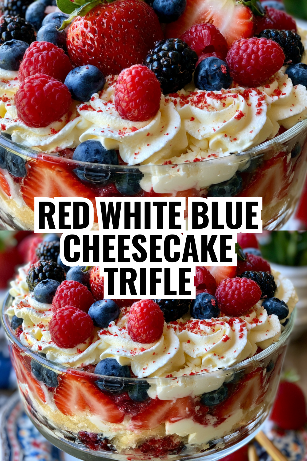 No-Bake Strawberry Blueberry Trifle — Perfect for Potlucks and Backyard Barbecues