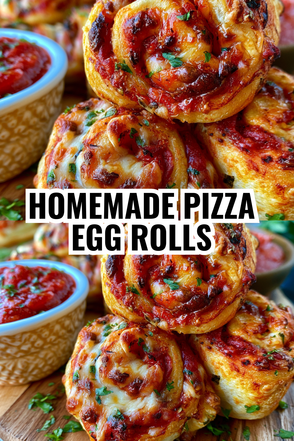 Homemade Pizza Egg Rolls Crispy Golden and Stuffed With Pepperoni