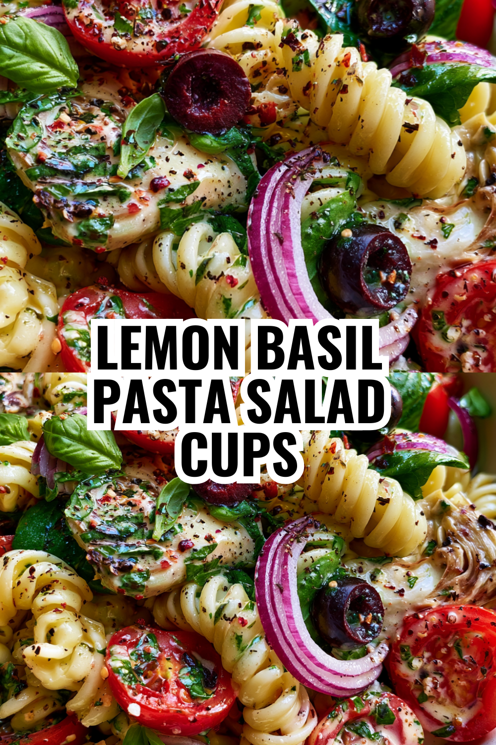 Lemon Basil Pasta Salad Cups with Fresh Herbs and Pine Nuts