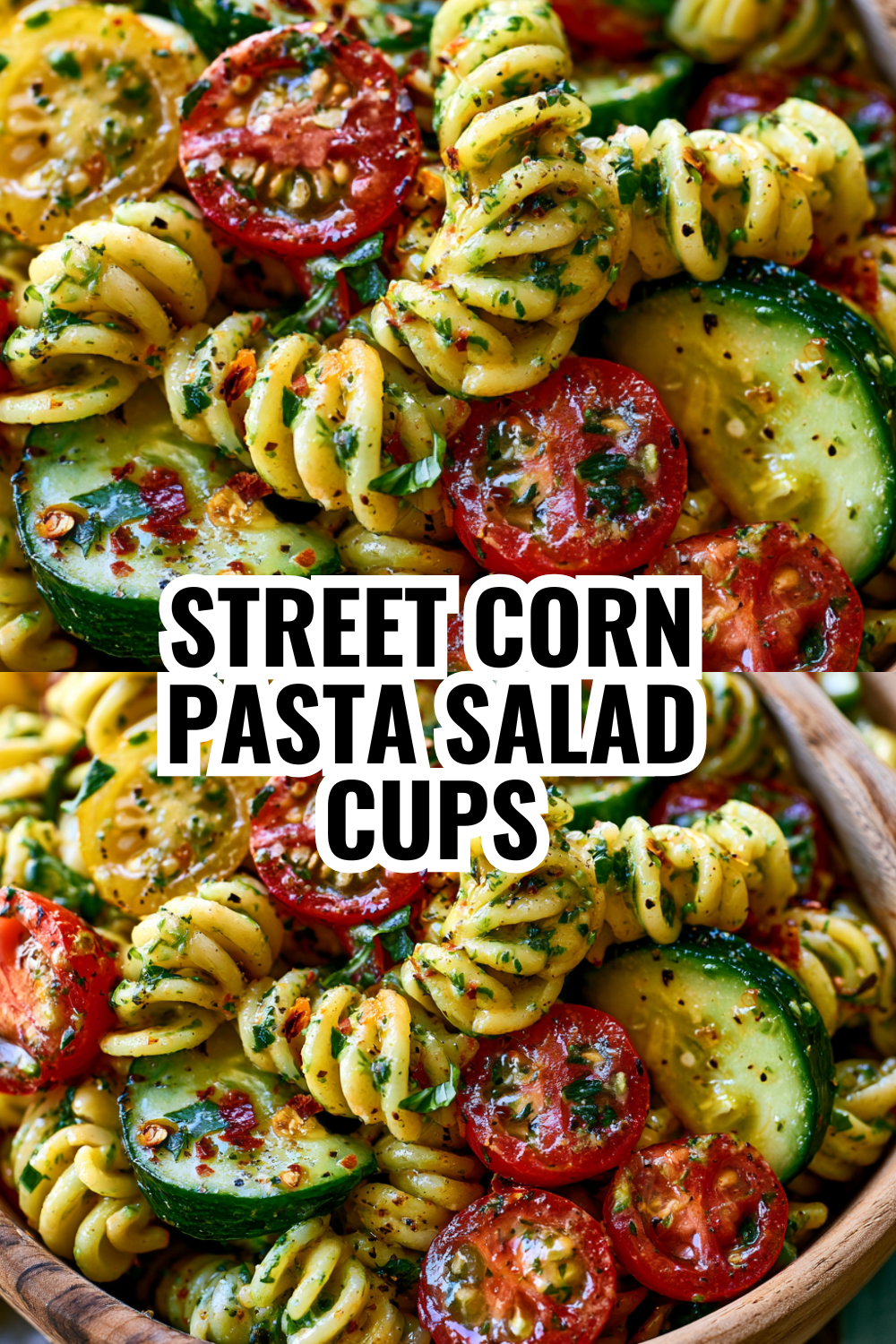 Street Corn Pasta Salad Cups with Cotija Cheese and Lime