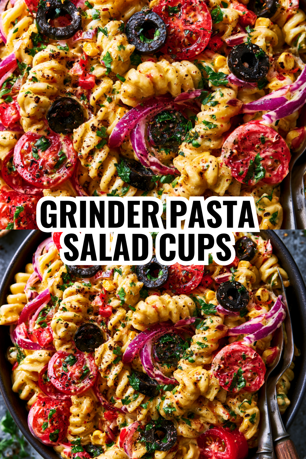 Grinder Pasta Salad Cups Loaded with Deli Meats and Cheese