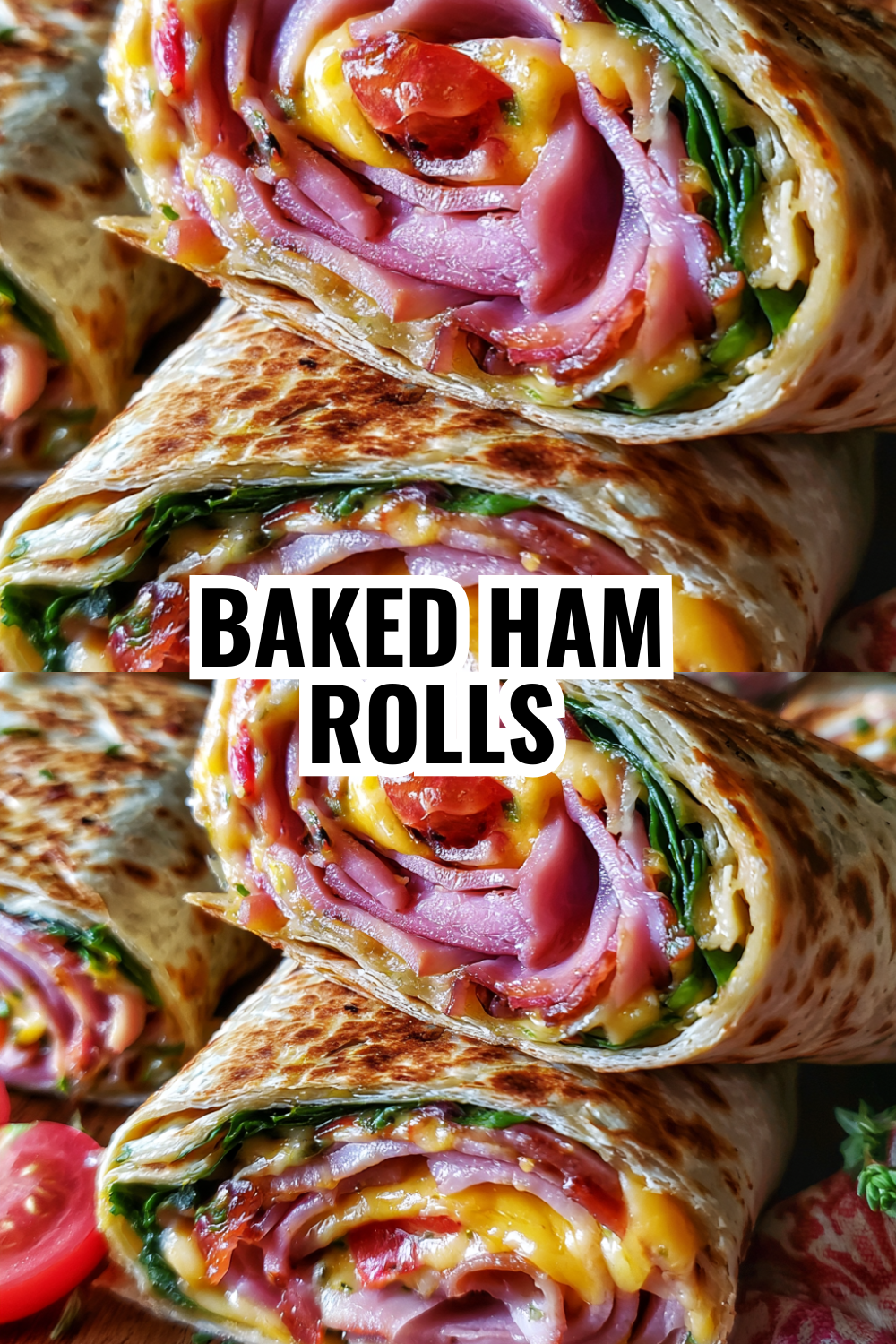 Baked Ham and Cheese Rolls with Glaze
