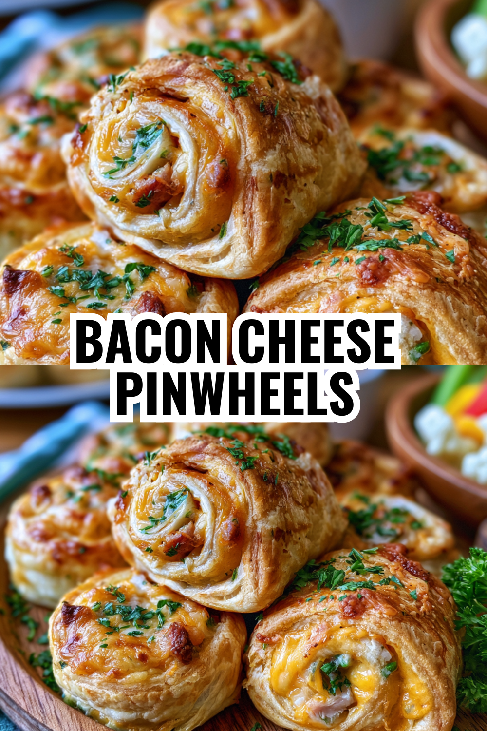 Bacon Cheese Pinwheels Loaded with Crispy Bacon and Sharp Cheddar