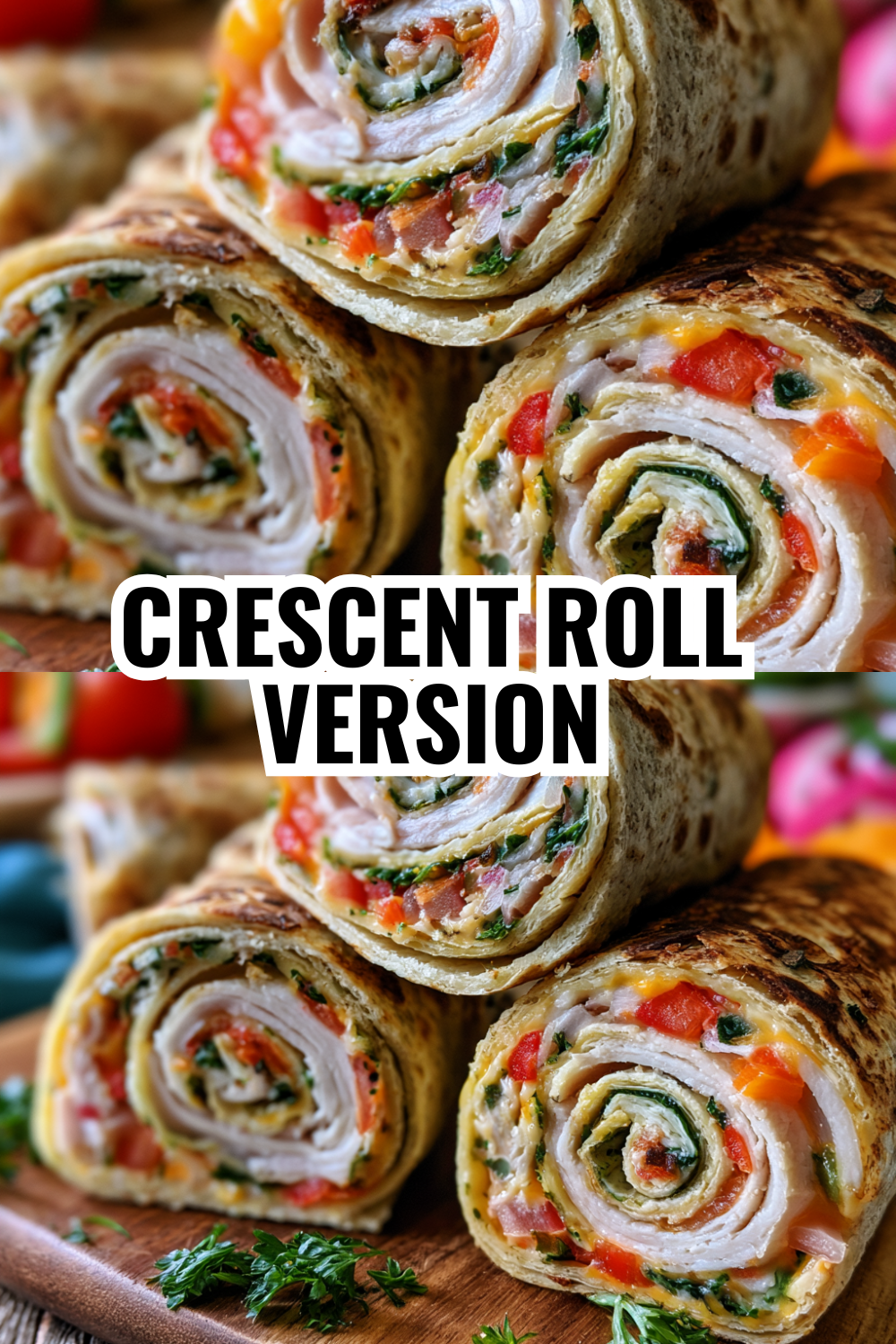 Crescent Roll Pinwheels with Turkey and Cheese (Baked Version!)
