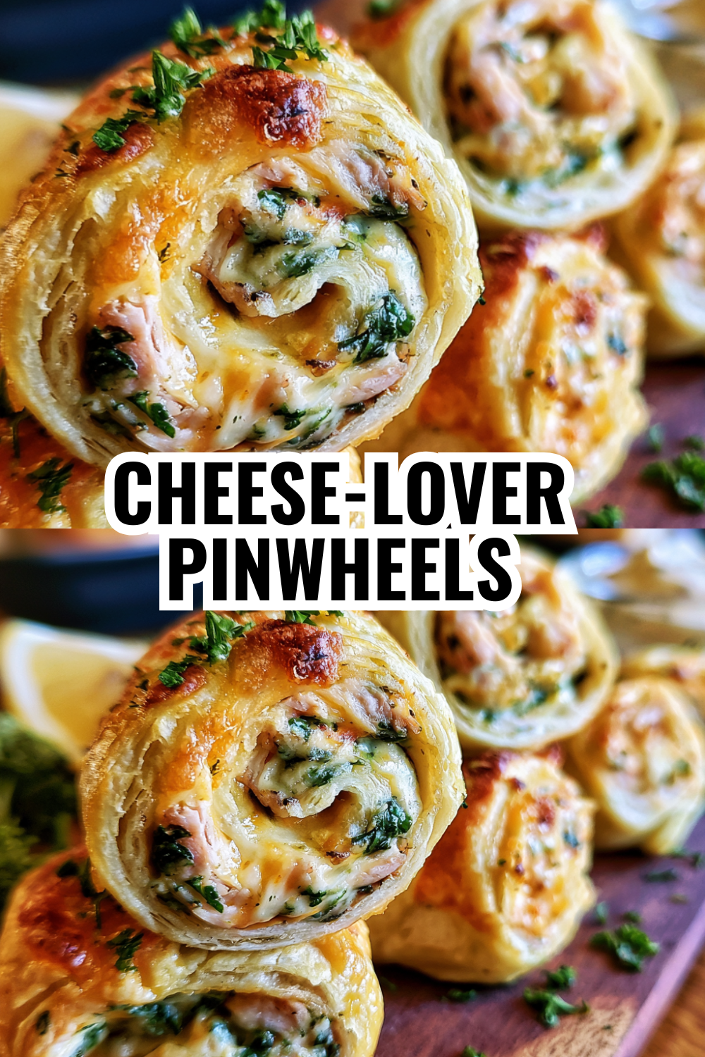 Cheese-Lover Pinwheels Loaded with Three Types of Melty Cheese
