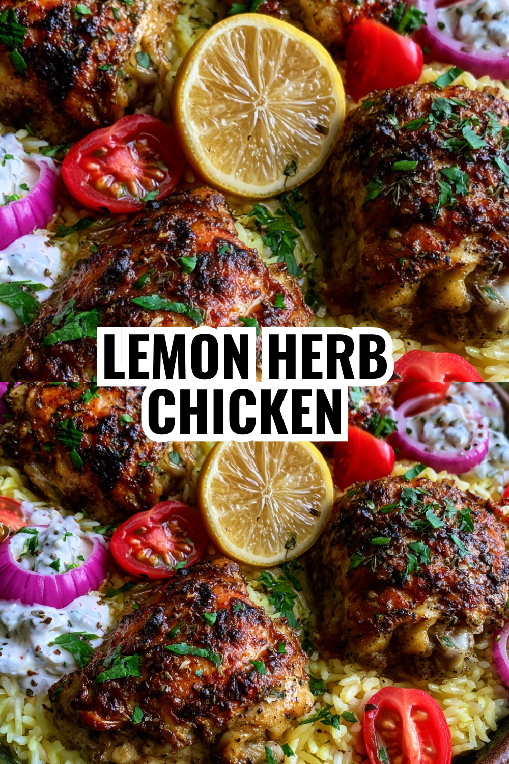 Zesty Lemon Chicken with Greek Rice Pilaf — Make Double Batches for Lunch Prep