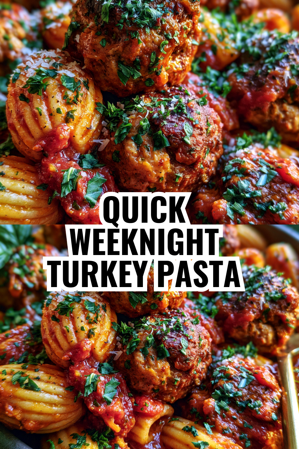 Quick Weeknight Turkey Meatball Pasta Dinner (Dump and Bake!)