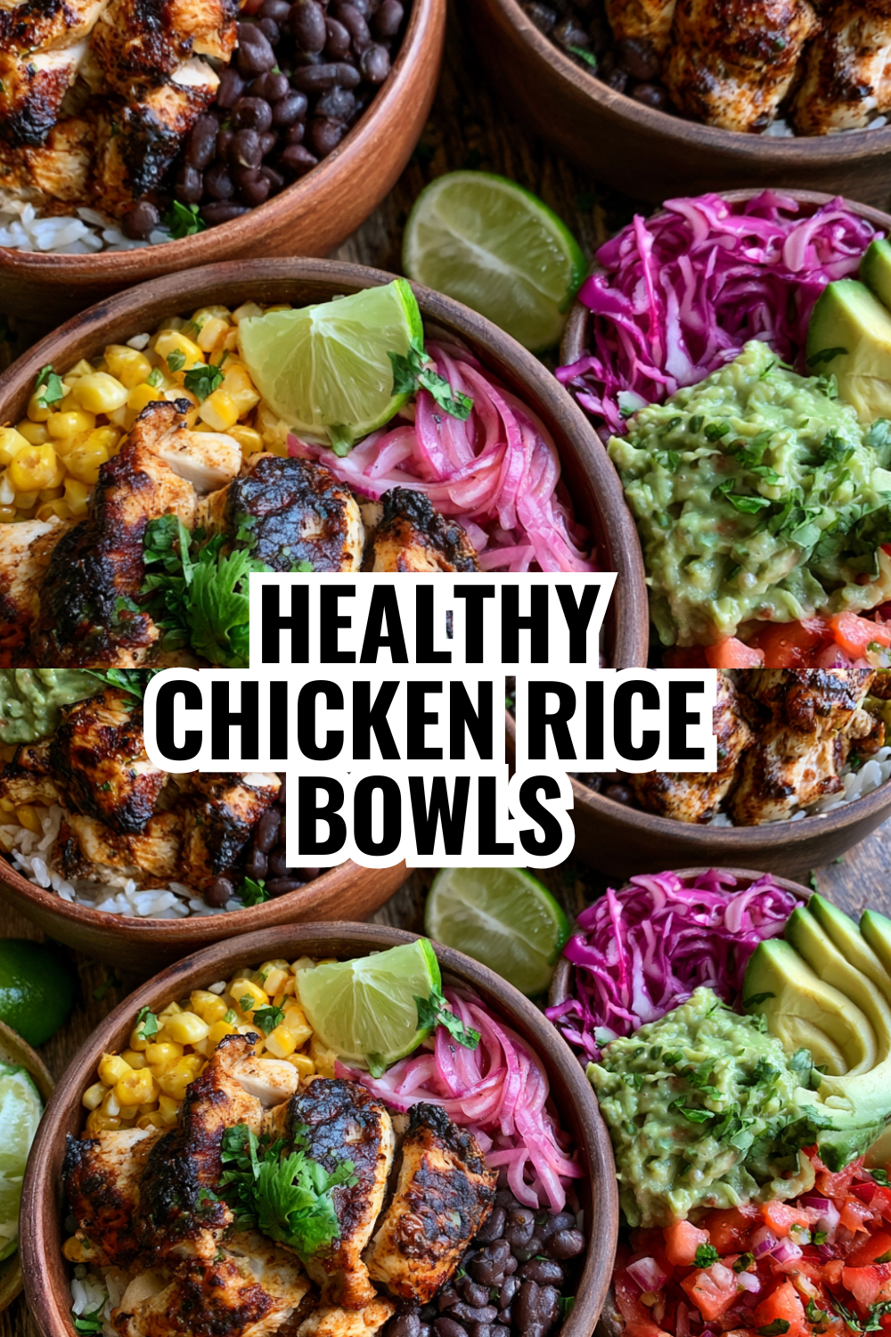 Healthy Chicken Rice Bowls for Weight Loss & Clean Eating Meal Prep