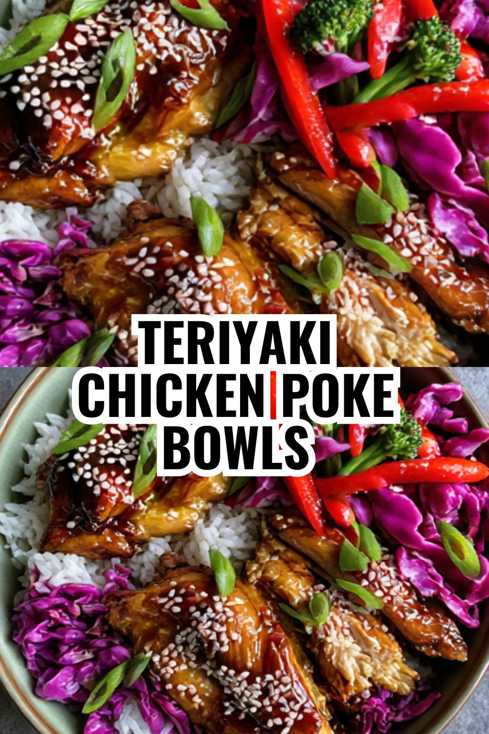 Teriyaki Chicken Poke Bowls (Healthy Lunch or Dinner!)