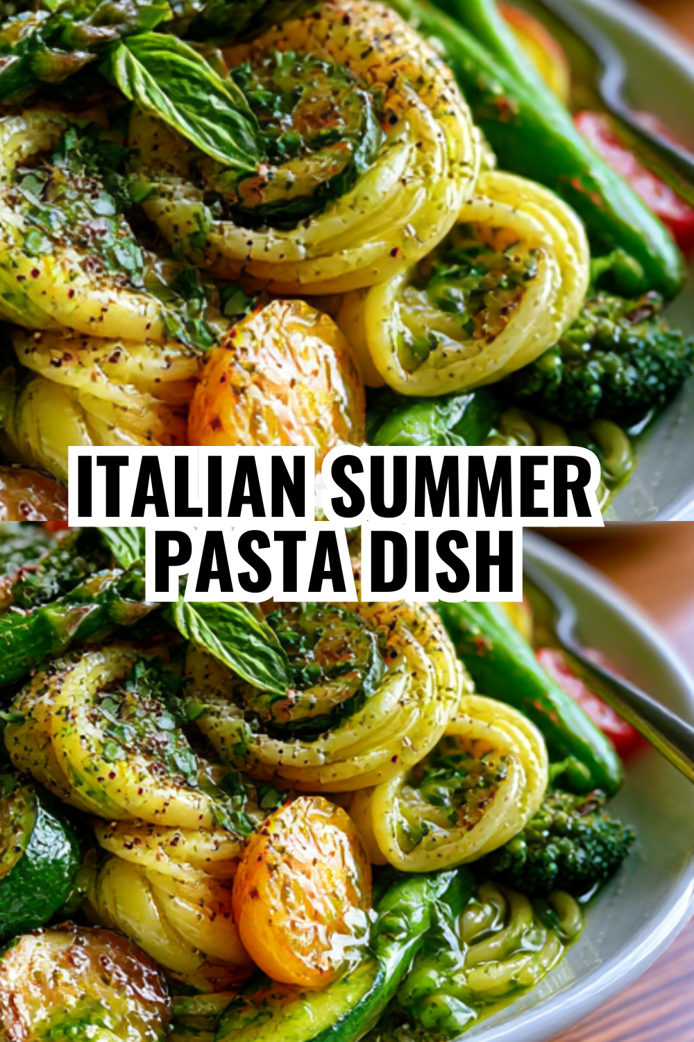 Authentic Italian Summer Pasta Primavera with Fresh Basil