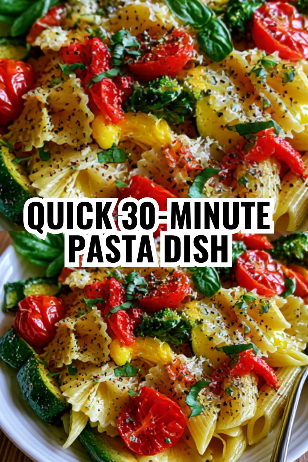 One-Pot Pasta Primavera with Roasted Vegetables — No Cleanup Required