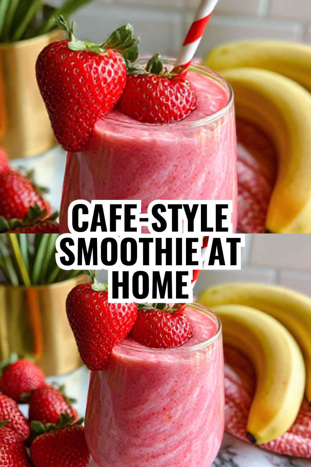 Cafe-Style Strawberry Smoothie at Home (Cheaper & Better!)