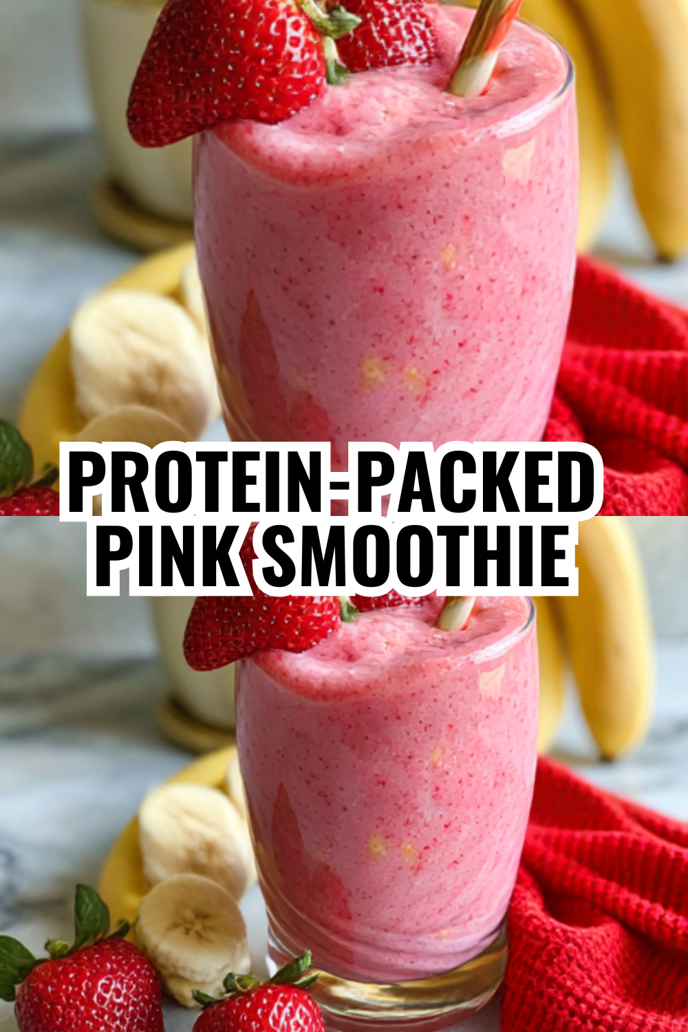 Protein-Packed Pink Smoothie — 38g Protein for Muscle Building