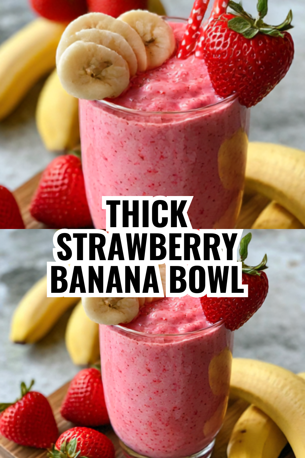Thick Strawberry Banana Smoothie Bowl — Ready in 3 Minutes