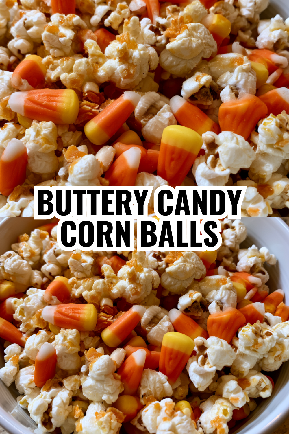 Buttery Gooey Popcorn Balls with Reese's Pieces — Halloween Party Favorite