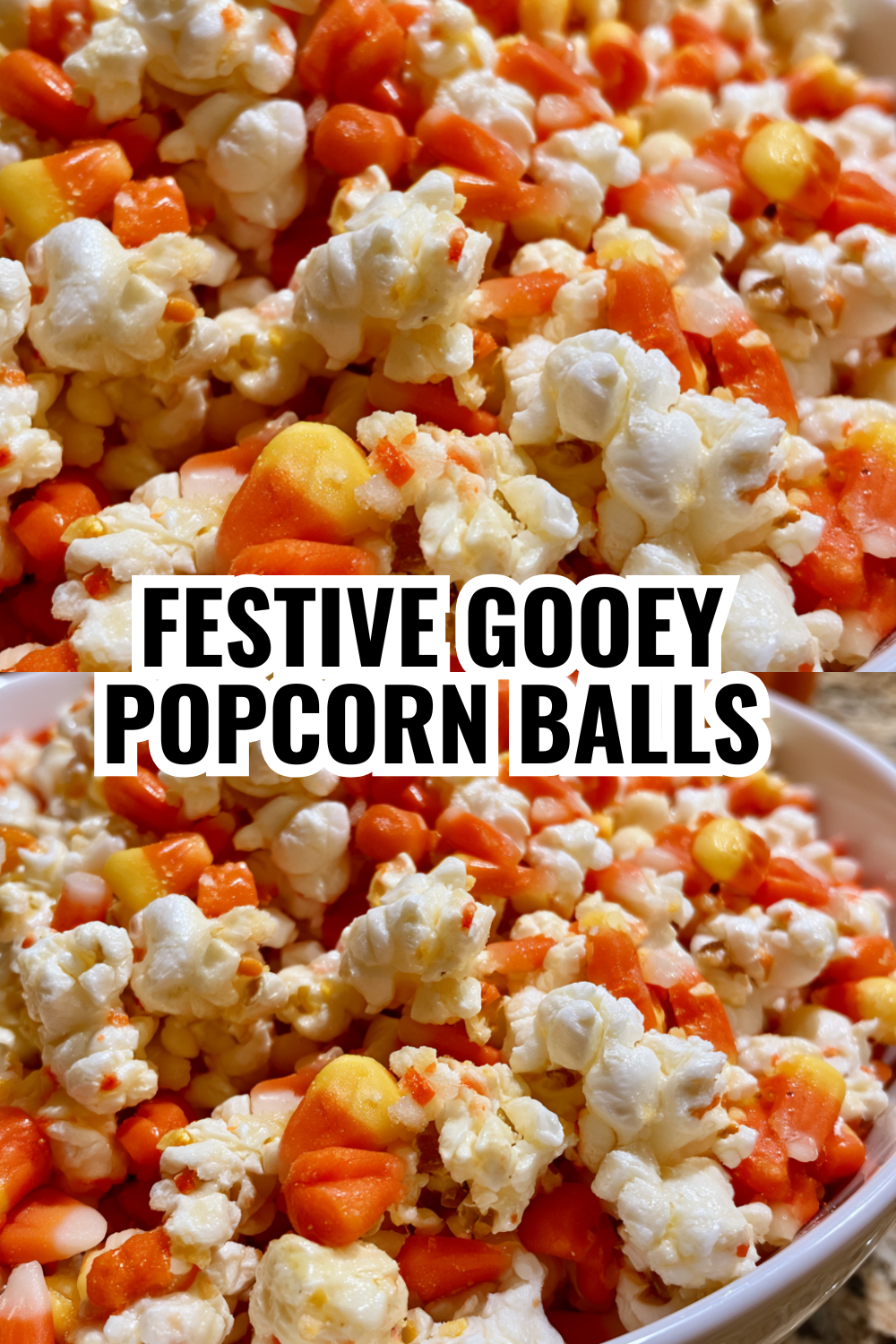 Festive Candy Corn Popcorn Balls — Best Homemade Halloween Snack