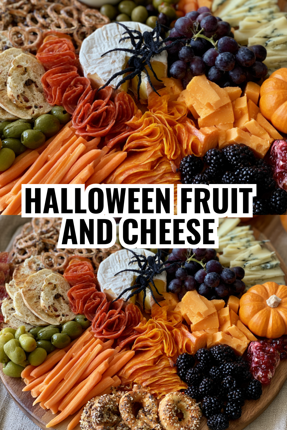 Halloween Fruit and Cheese Board — Healthy Charcuterie for Adult Halloween Parties