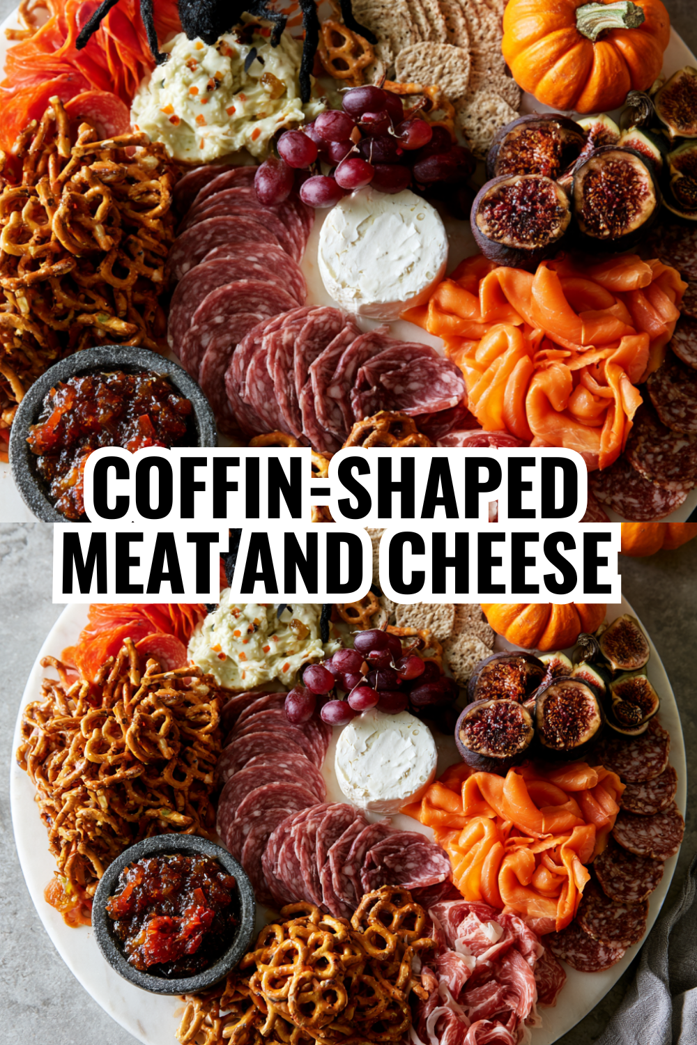 Coffin-Shaped Meat and Cheese Board — Halloween Party Food Ideas That Impress