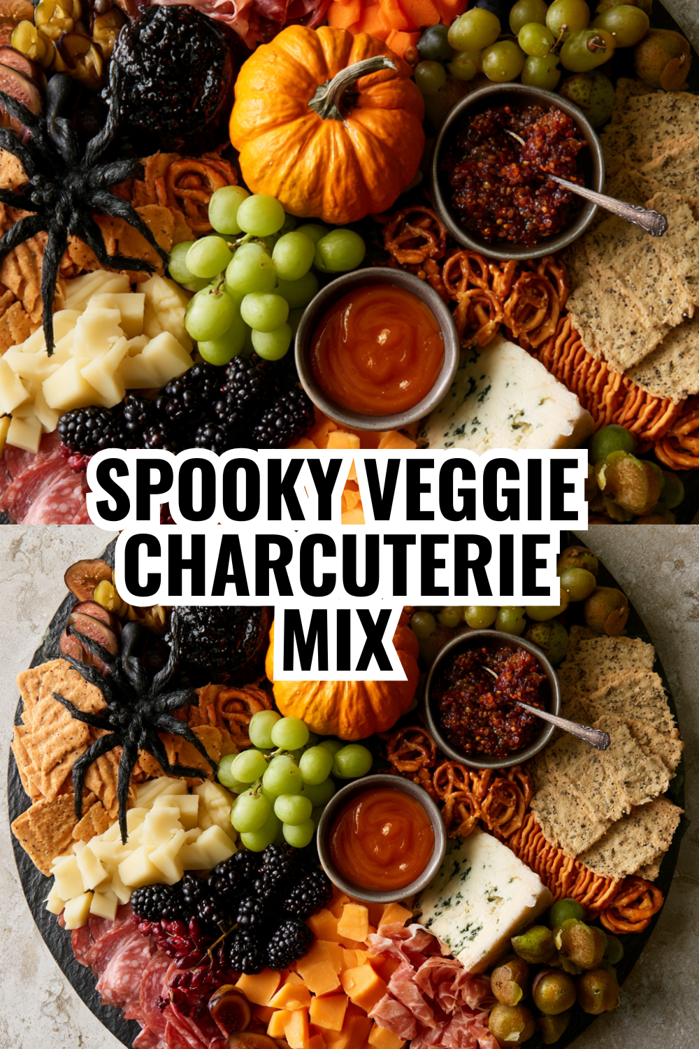 Spooky Veggie Charcuterie Mix — Healthy Halloween Appetizers for Potlucks and Parties