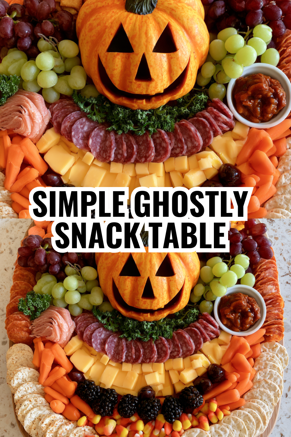 Simple Ghostly Snack Table Perfect for Halloween Movie Nights and Sleepovers