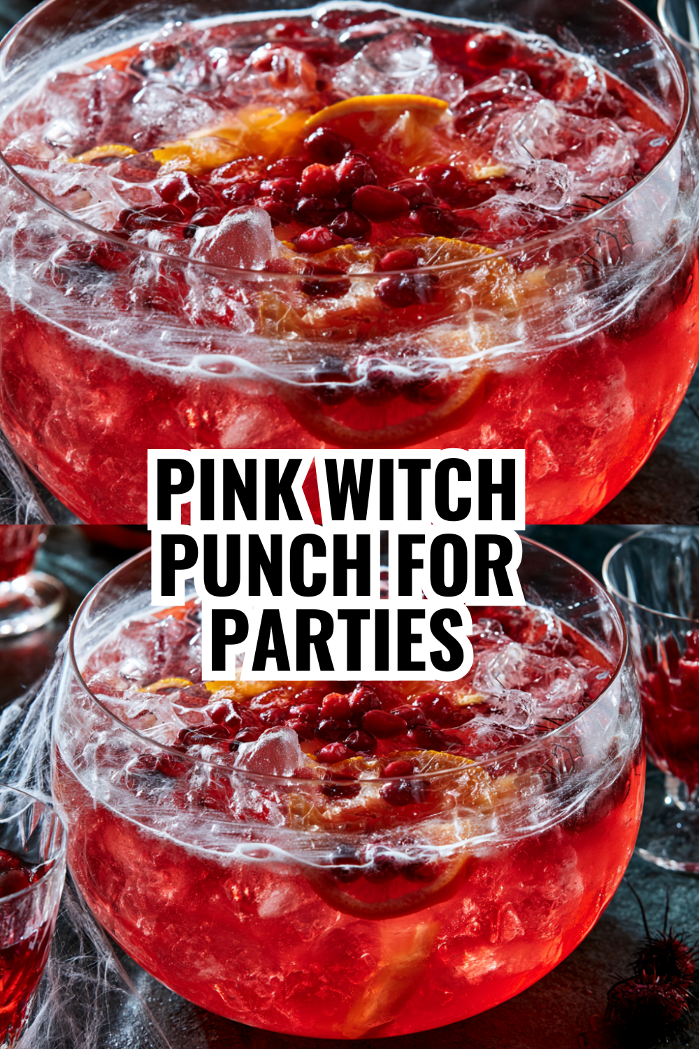 Pink Witch Punch with Ginger Ale — Perfect for Halloween Party Crowds