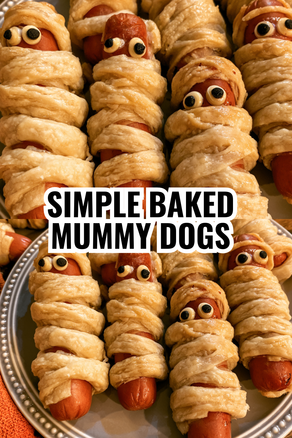 Simple Baked Mummy Dogs — Halloween Appetizer Everyone Loves